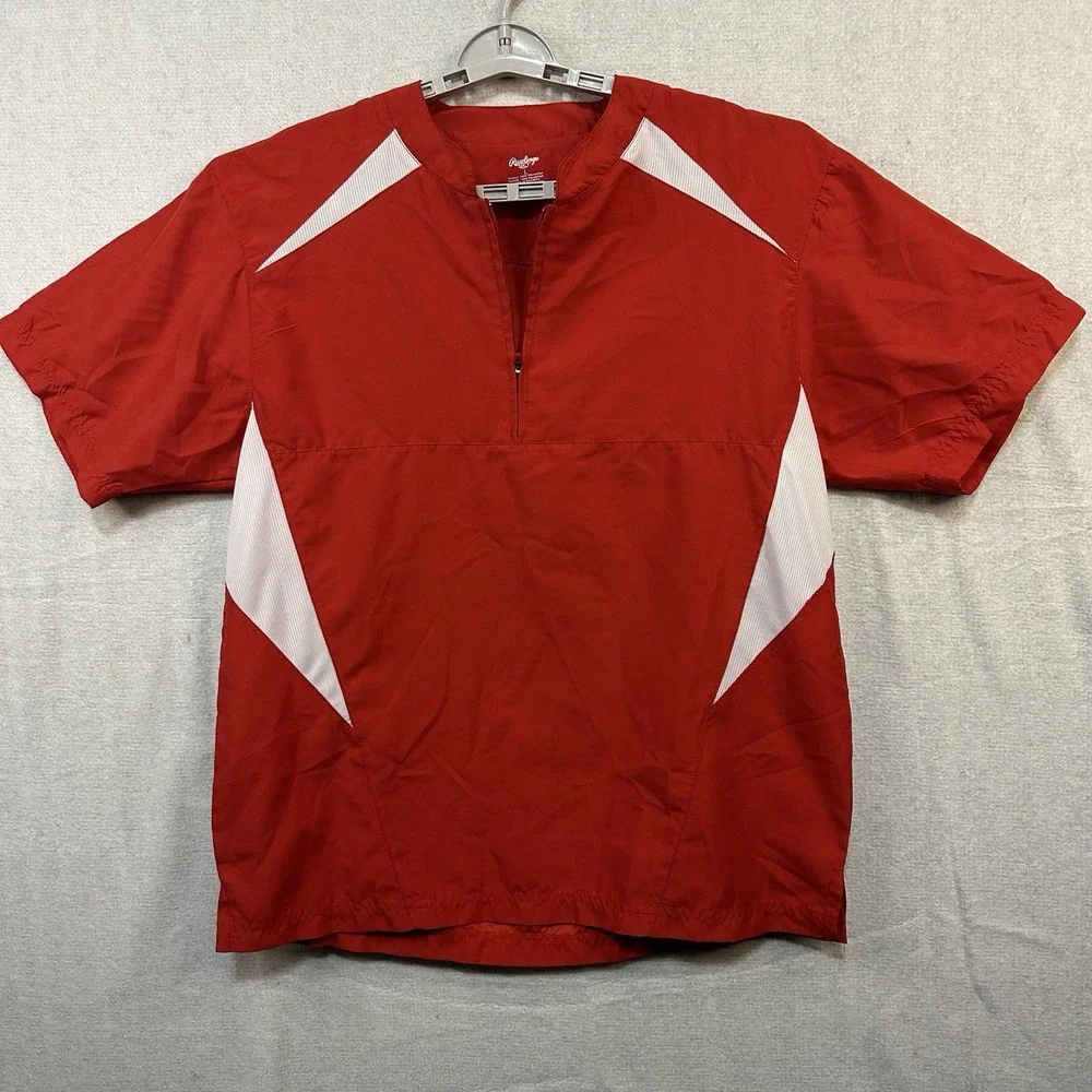 Rawlings Short‎ Sleeve Baseball Cage Jacket Pullover Windbreaker Youth Large